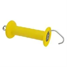 5x poignées de portail de VOSS.farming, grand modèle, ressort de tension simple, avec crochet, jaune