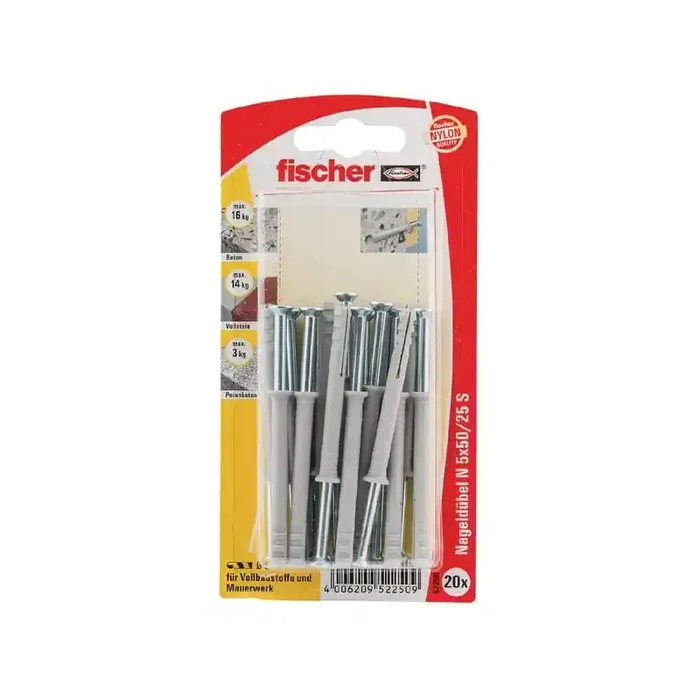 Cheville à clouer avec vis FISCHER N550ZK