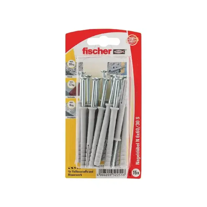 Cheville à clouer avec vis FISCHER N660ZK