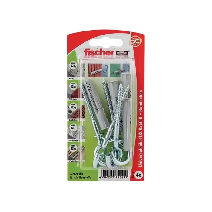 Cheville et vis à crochet FISCHER UX850RHK