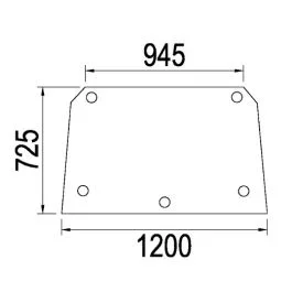 VITRE ARRIERE INFERIEUR 1200x725x945mm