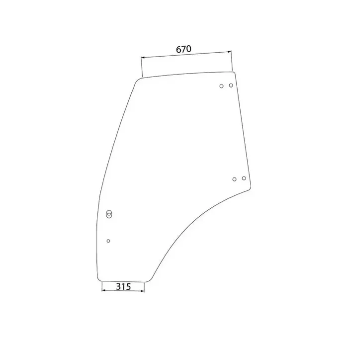 Vitre de porte droite UNIVERSEL 04418952KR