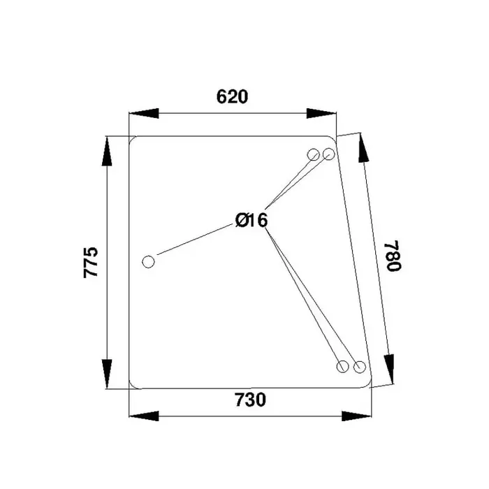 Vitre latérale UNIVERSEL 385500350030N